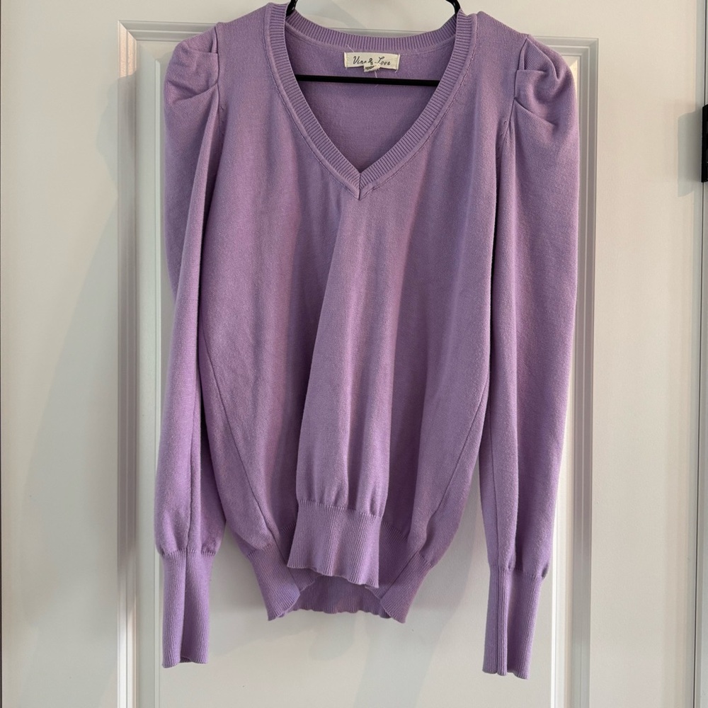 Purple V-Neck Sweater